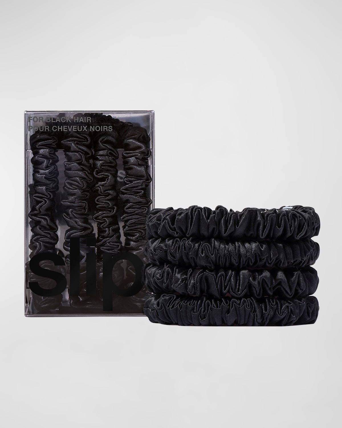 Slip Pure Silk Skinny Scrunchies In Black