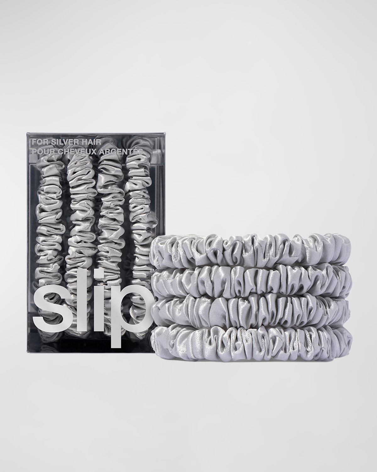 Pure Silk Back to Basics Assorted Skinny Scrunchies Set, 4 Pack