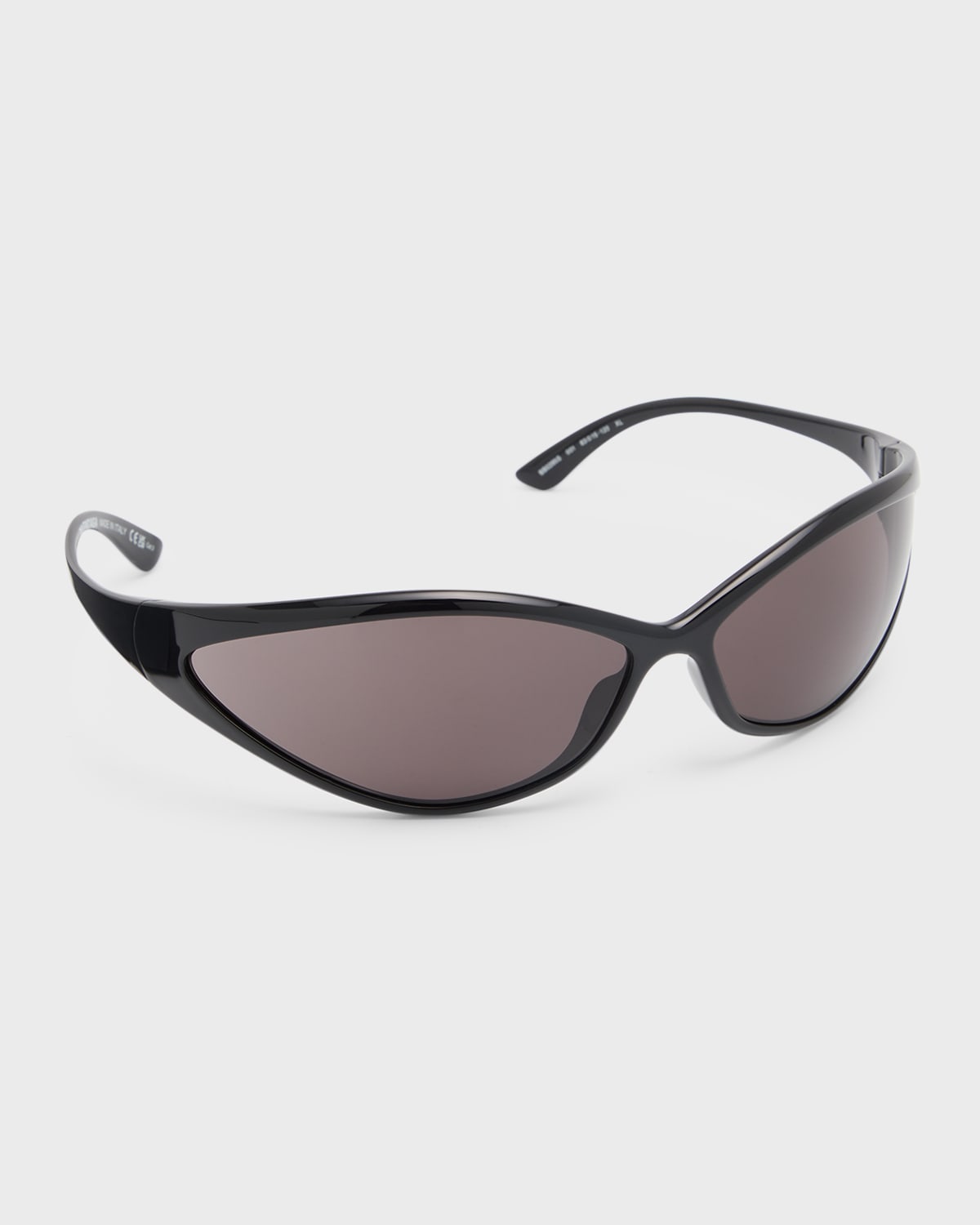 Balenciaga Men's Fashion Show 90s Oval 83mm Geometric Sunglasses In Black