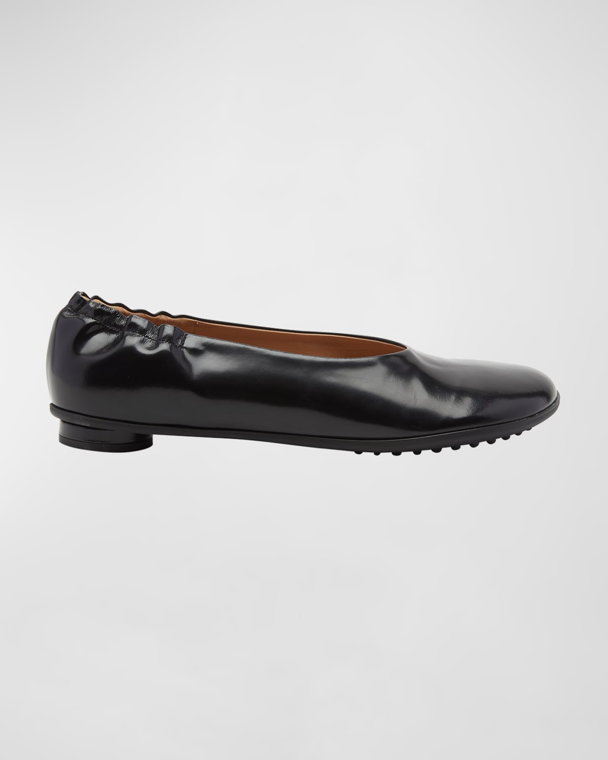 Shop Bottega Veneta Atomic Lambskin Leather Ballerina Flats In Black