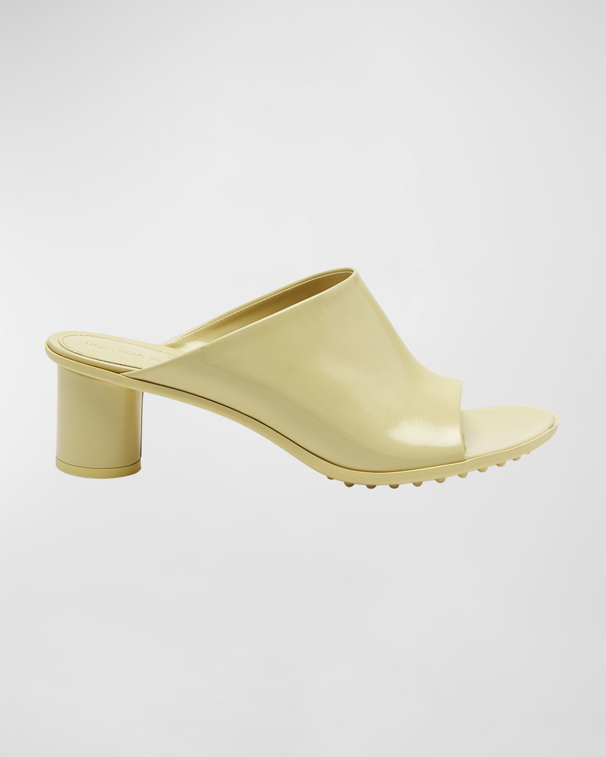 Bottega Veneta Atomic Leather Cylinder-heel Mules In Rubber