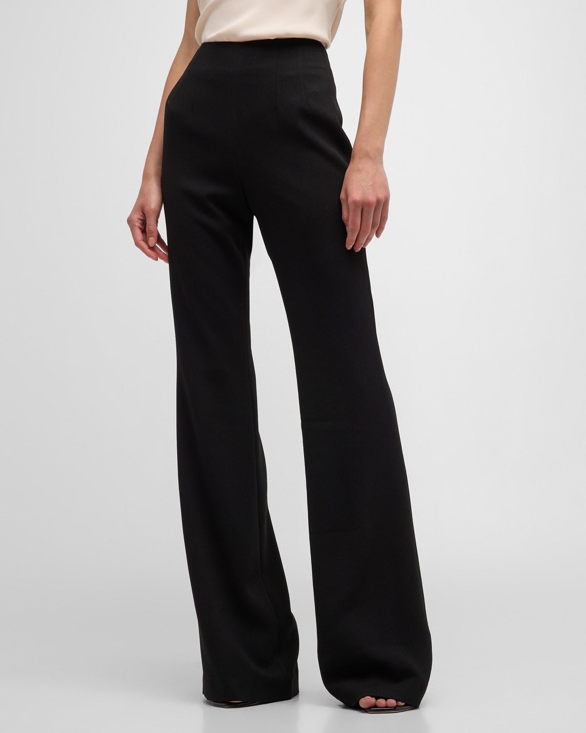 SAU LEE ALEX CREPE HIGH-RISE FLARE PANTS