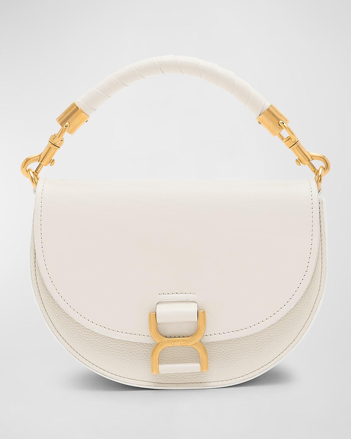 Chloé Marcie Leather & Suede Saddle Top-handle Bag