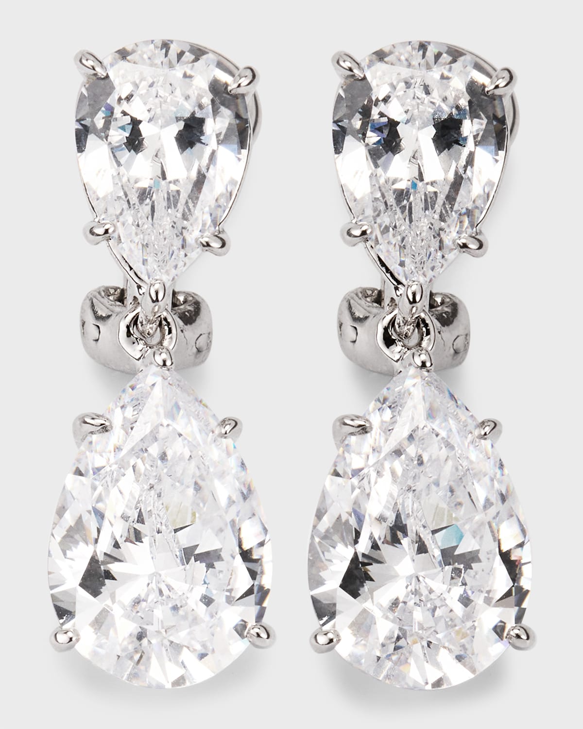 Fantasia By Deserio Pear Cubic Zirconia Drop Earrings In Clear