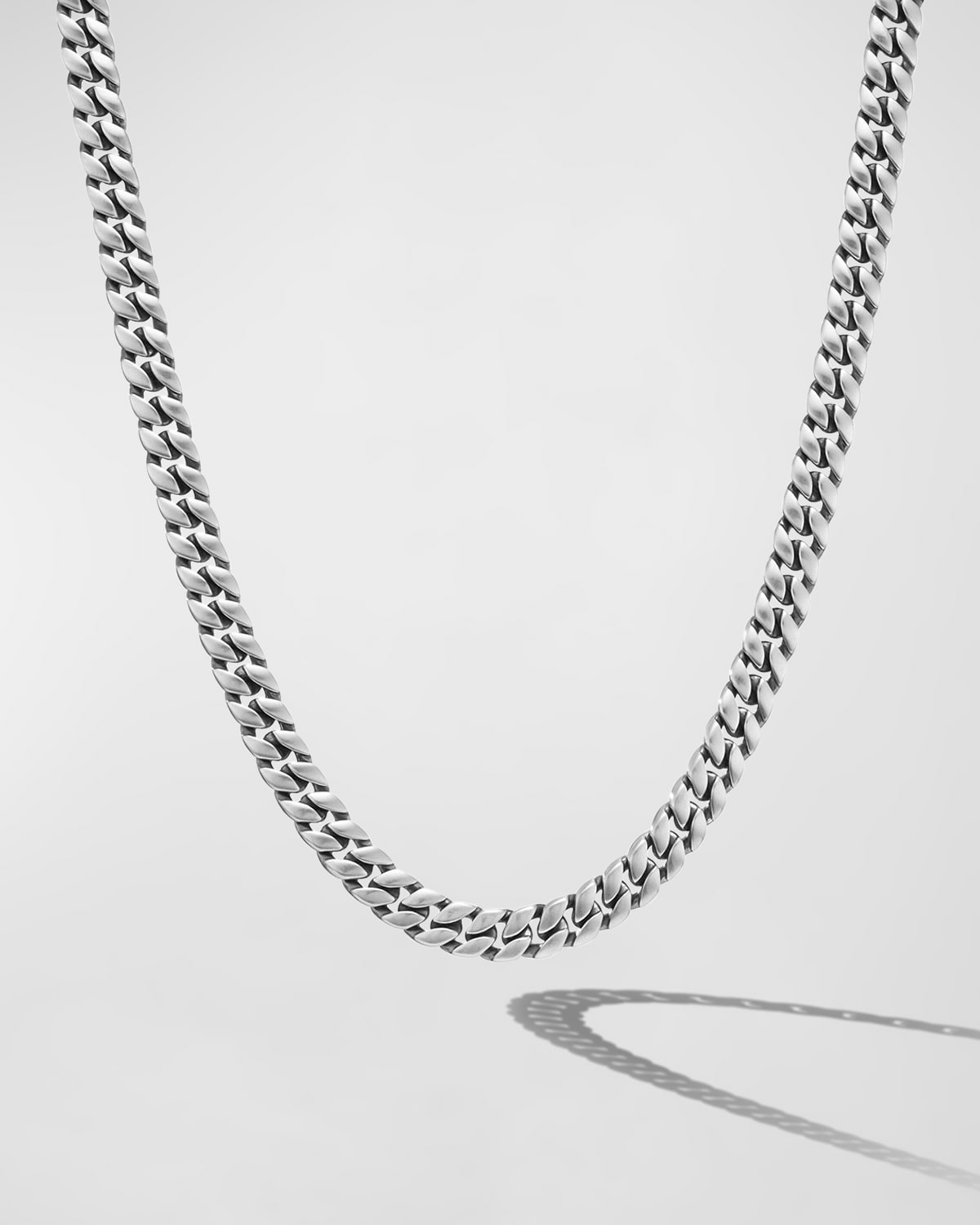 Men's Curb Chain Necklace in Silver, 6mm, 24"L