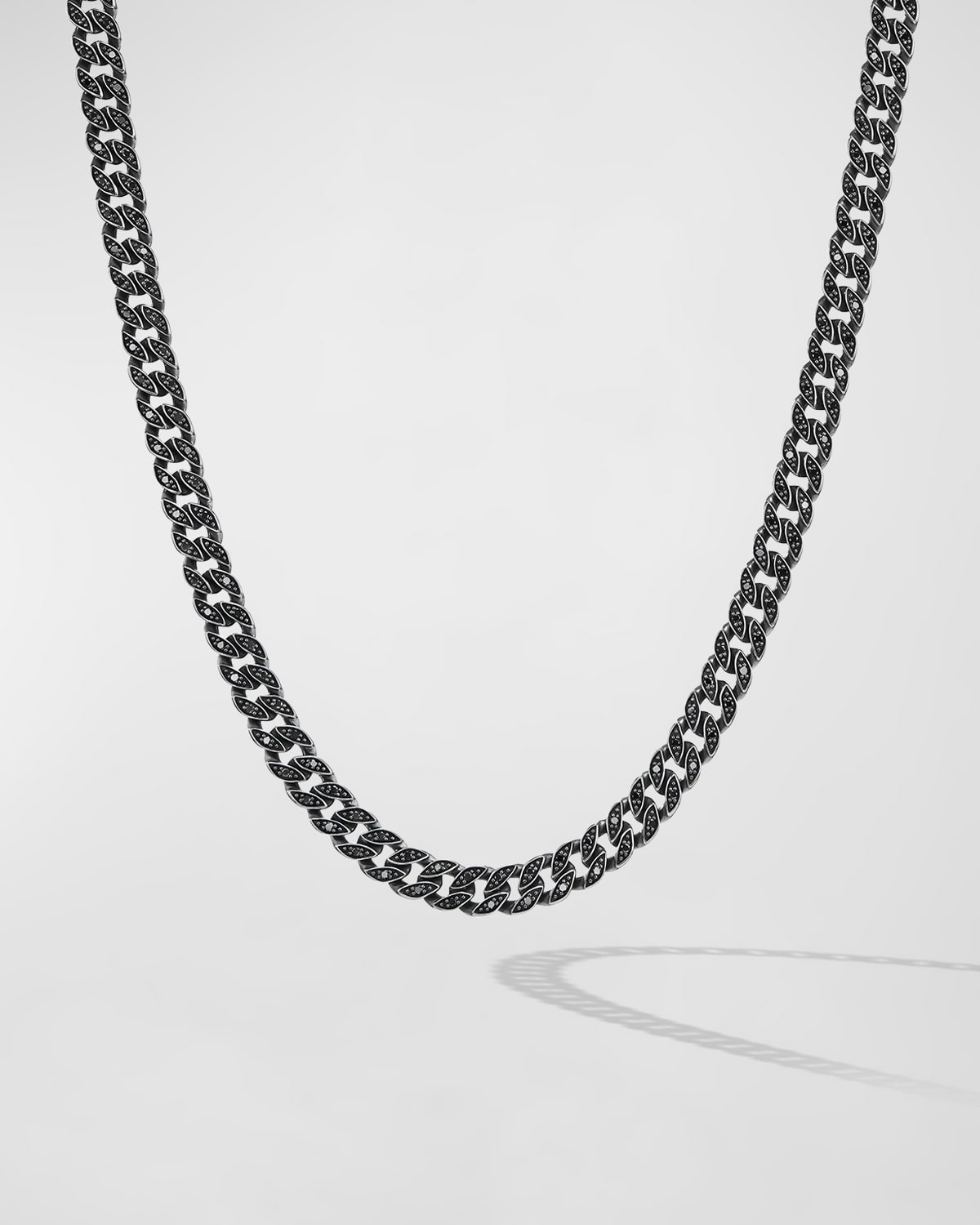 David Yurman Men's Curb Chain Necklace with Diamonds in Silver, 6mm, 20"L