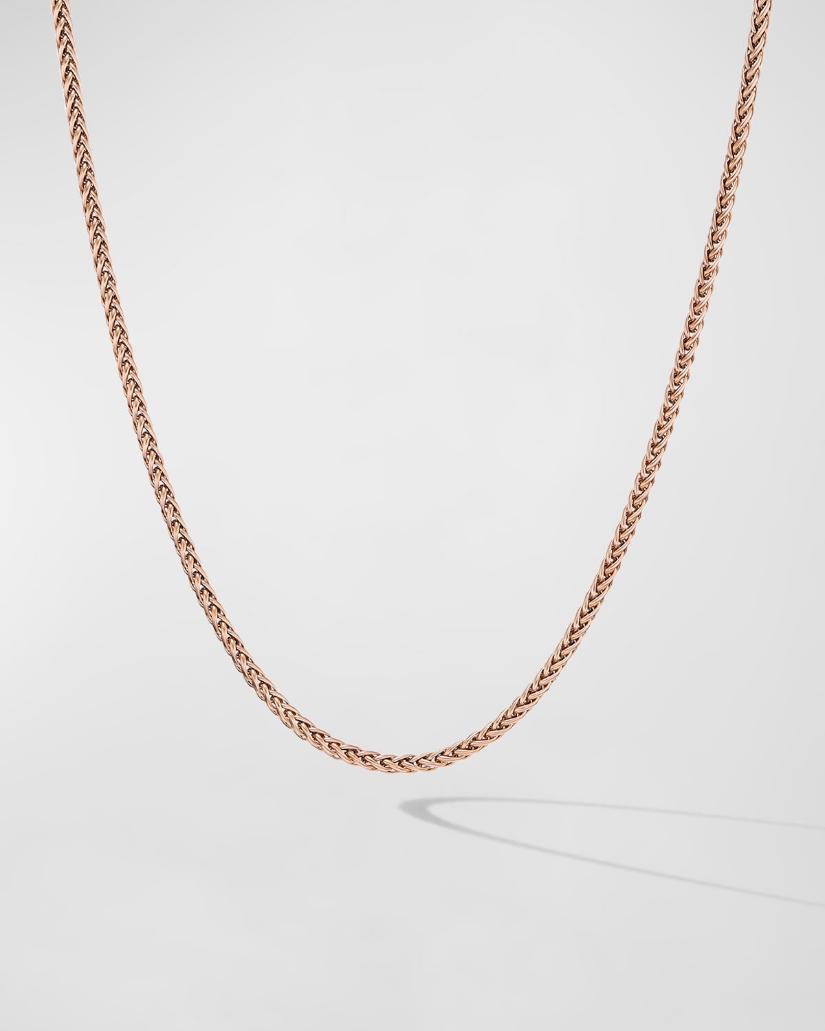 David Yurman Men's Wheat Chain Necklace in 18K Rose Gold, 2.5mm, 24"L
