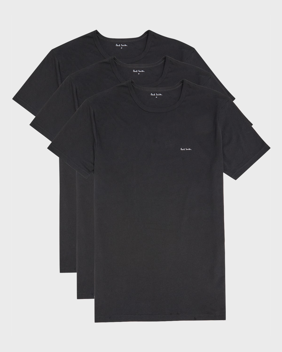 Shop Paul Smith Men's 3-pack Organic Cotton T-shirts In 70 Grey