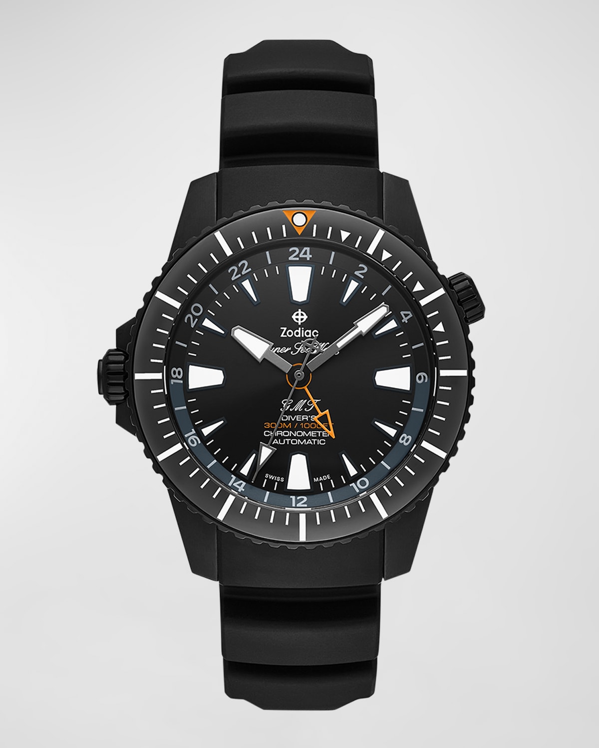 Men's Super Sea Wolf LHD Pro-Diver GMT Rubber Strap Watch, 42mm