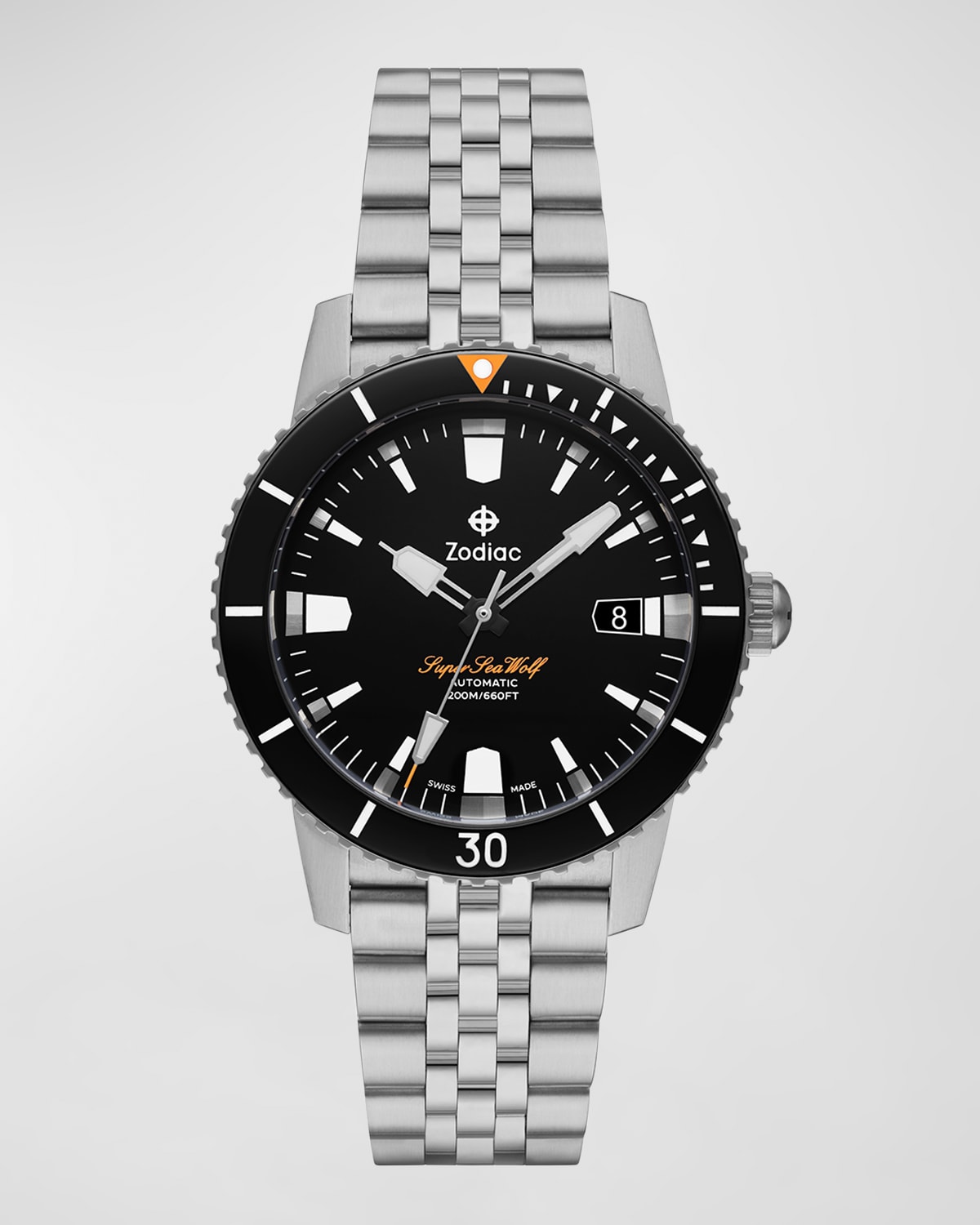 Zodiac Men's Super Sea Wolf Compression Automatic Bracelet Watch, 40mm In Silver/black