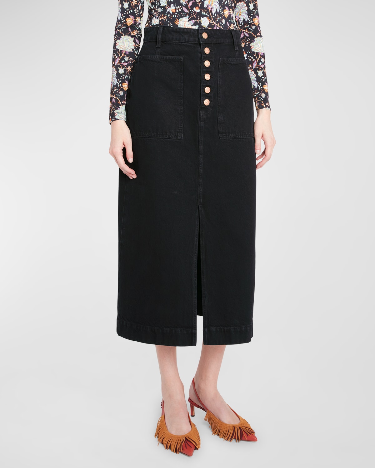 The Bea Denim Midi Skirt