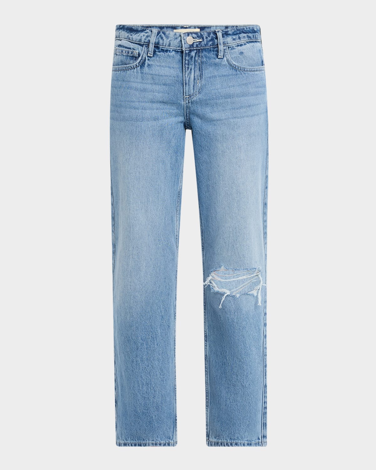 L Agence Nevia Low-rise Distressed Straight Jeans In Zion Destruct