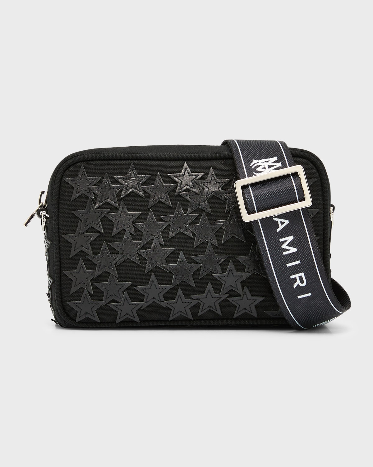 Amiri Paisley Canvas Bum Bag In Black