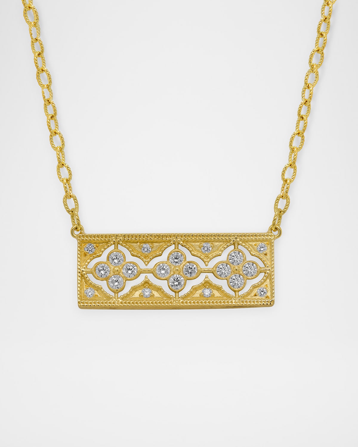18K Yellow Gold Kaleidoscope Shaker Pendant Necklace with Diamond Pave