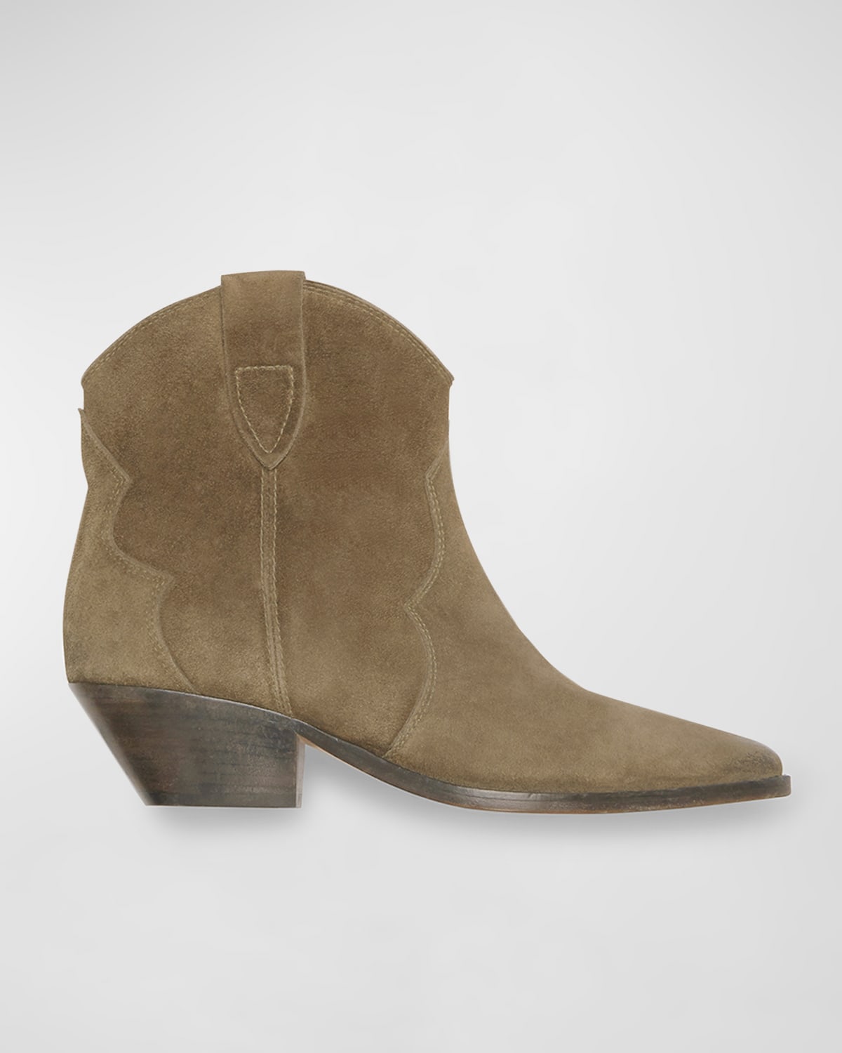 Shop Isabel Marant Dewina Suede Western Booties In Taupe