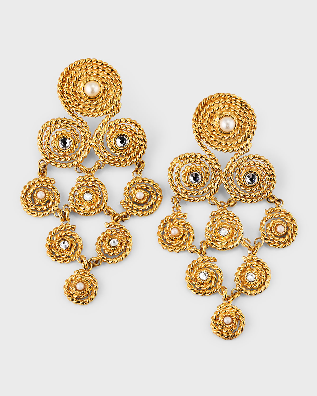 Mistral Pearl and Strass Statement Earrings