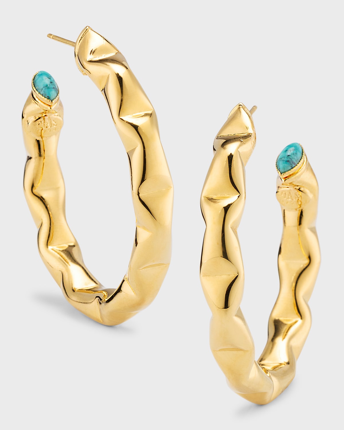 Gas Bijoux Miki Hoop Earrings In Turquoise