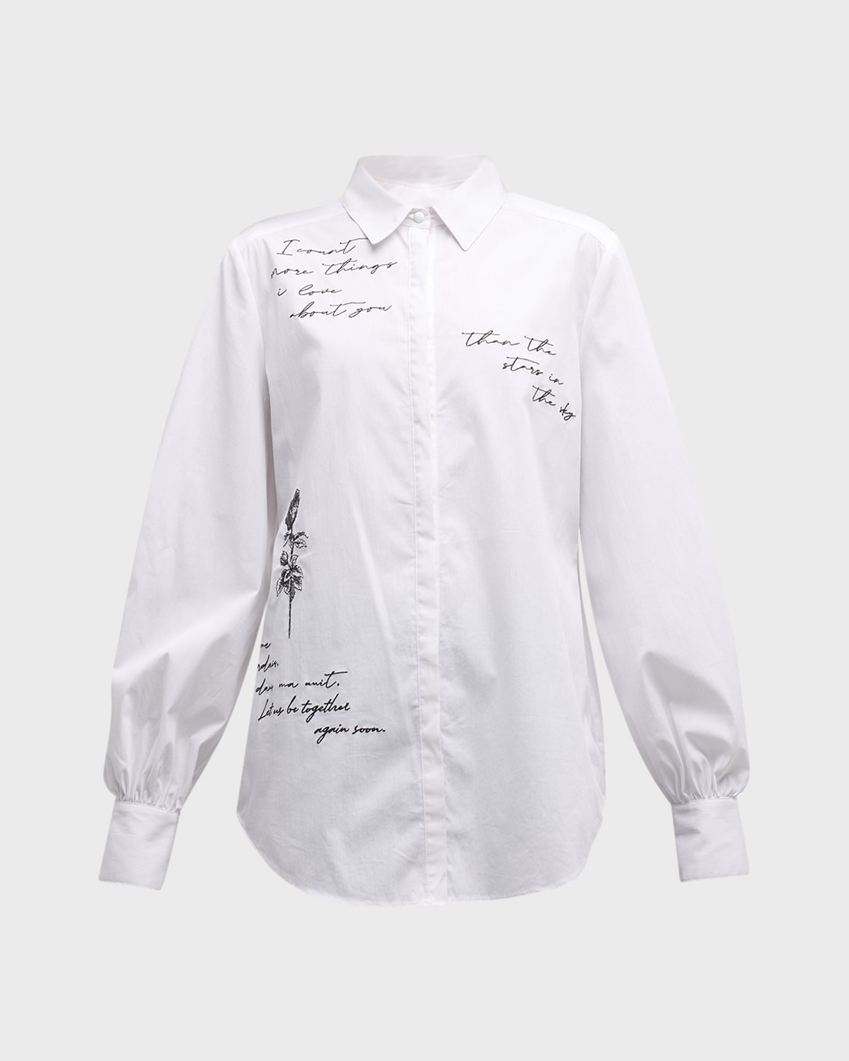 CINQ À SEPT KANDICE MON AMOUR EMBROIDERED POPLIN TOP