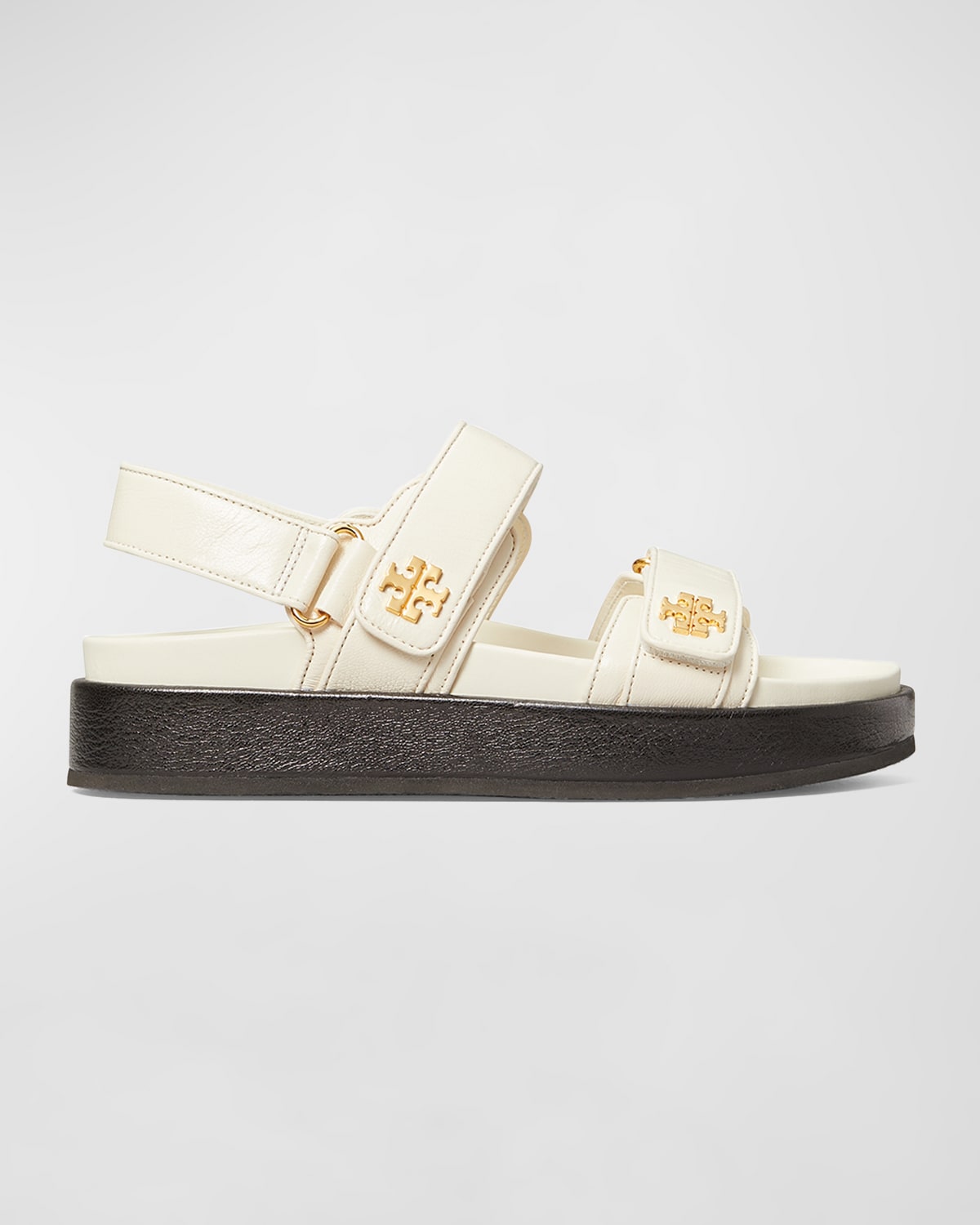 Shop Tory Burch Kira Leather Dual-band Sport Sandals In New Ivory