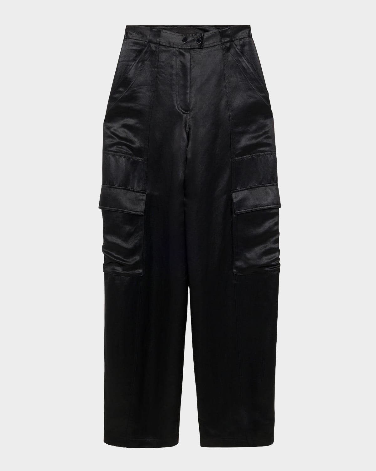 Simkhai Beatriz Faux Leather Wide-leg Cargo Pants In Black