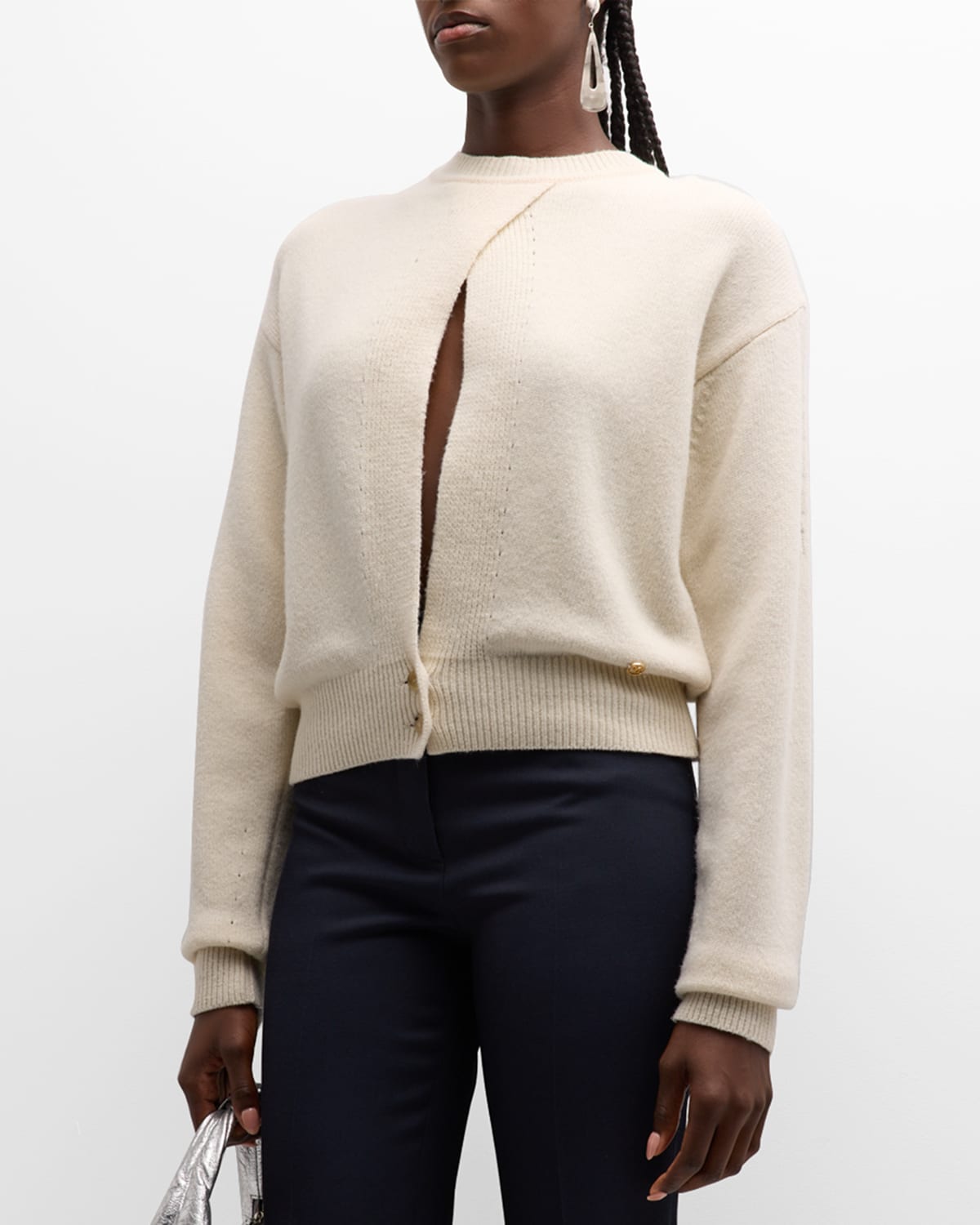 Wool Open-Front Sweater