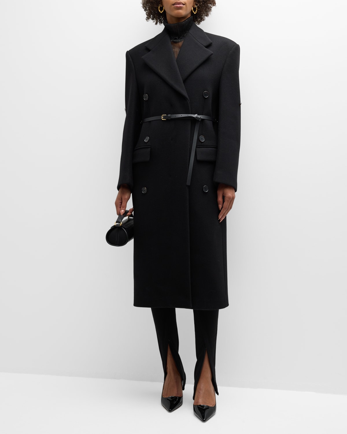 Shop Recto Giverny Belted Wool-cashmere Jacket In Black