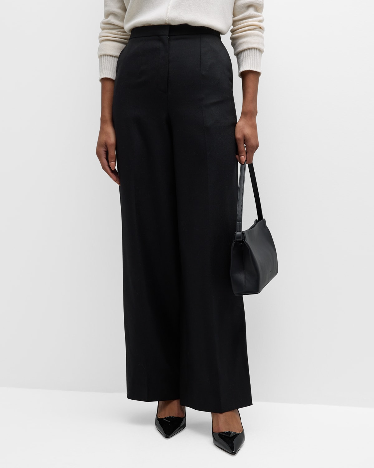 Recto High Rise Wide-leg Pants In Black