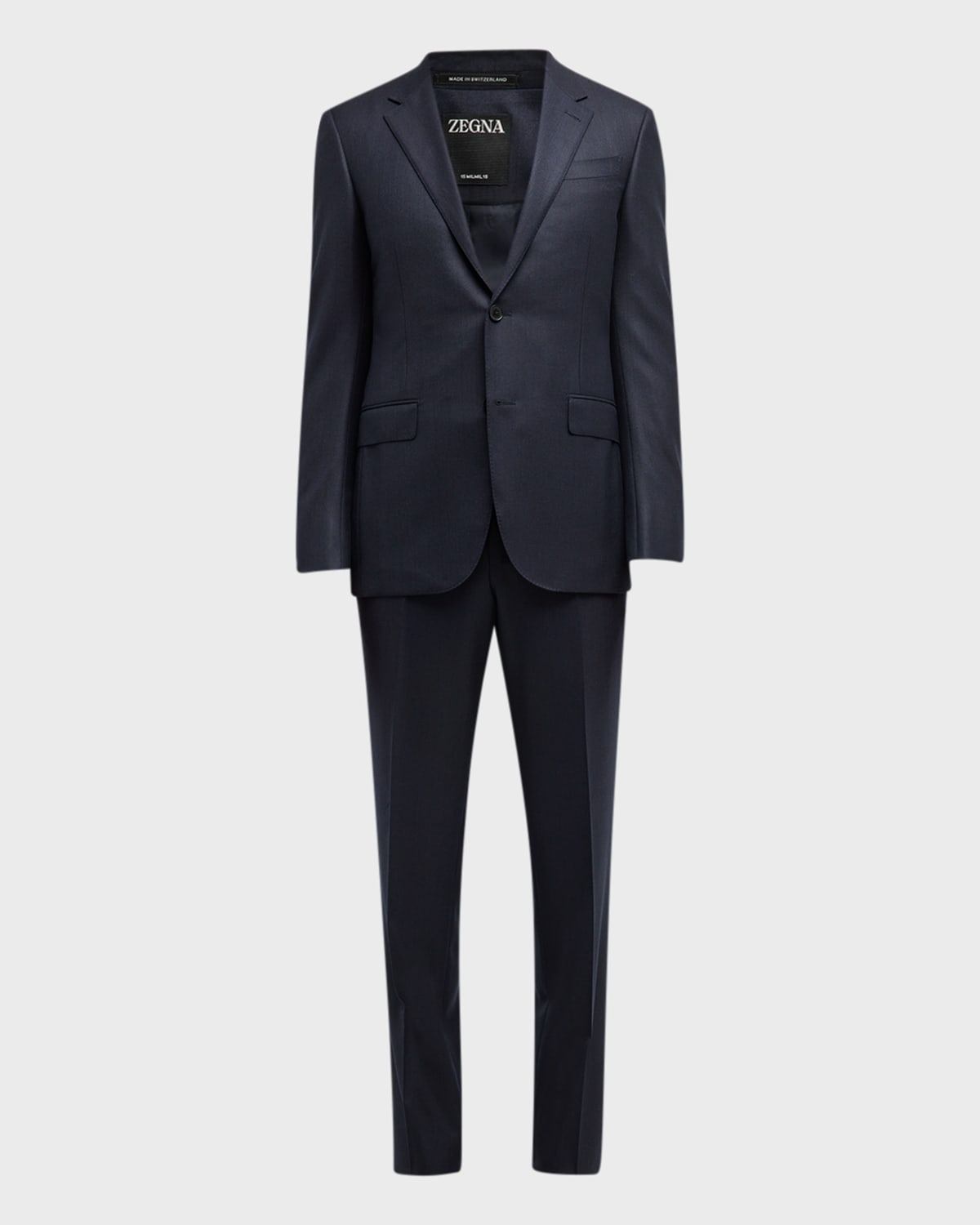Zegna Single-breasted Tailored Suit In Navy Stripe