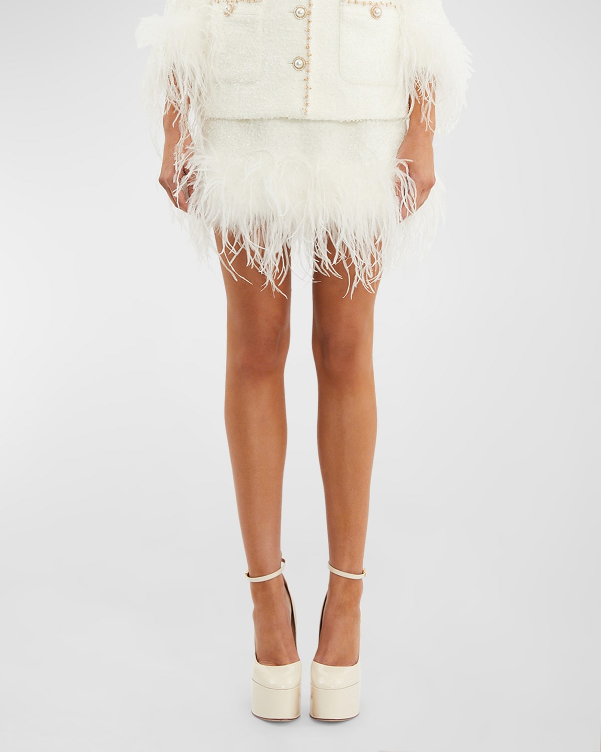 Rebecca Vallance -  The Departure Mini Skirt  - Size 12 In Ivory