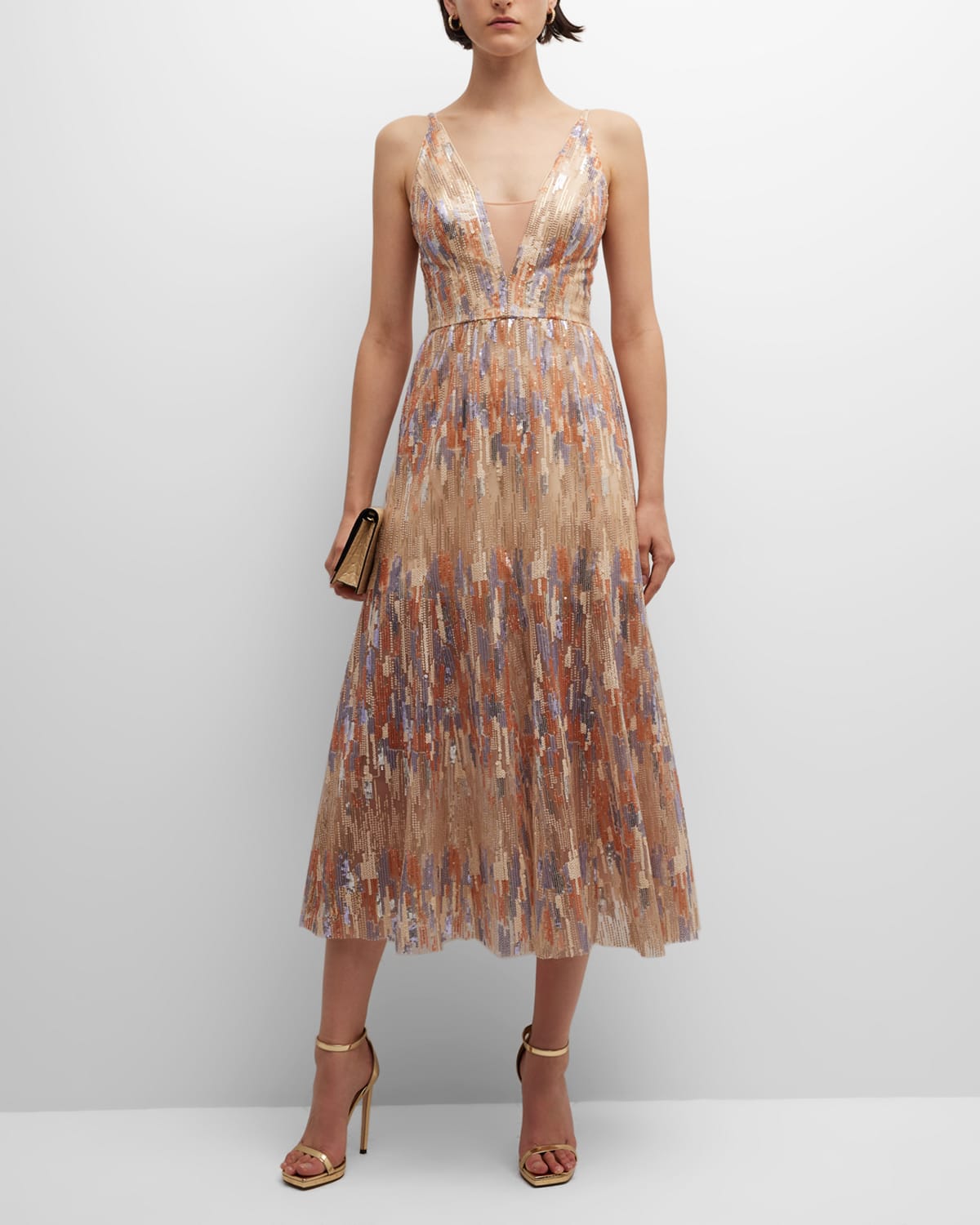 Dress the population new arrivals sequin midi dress