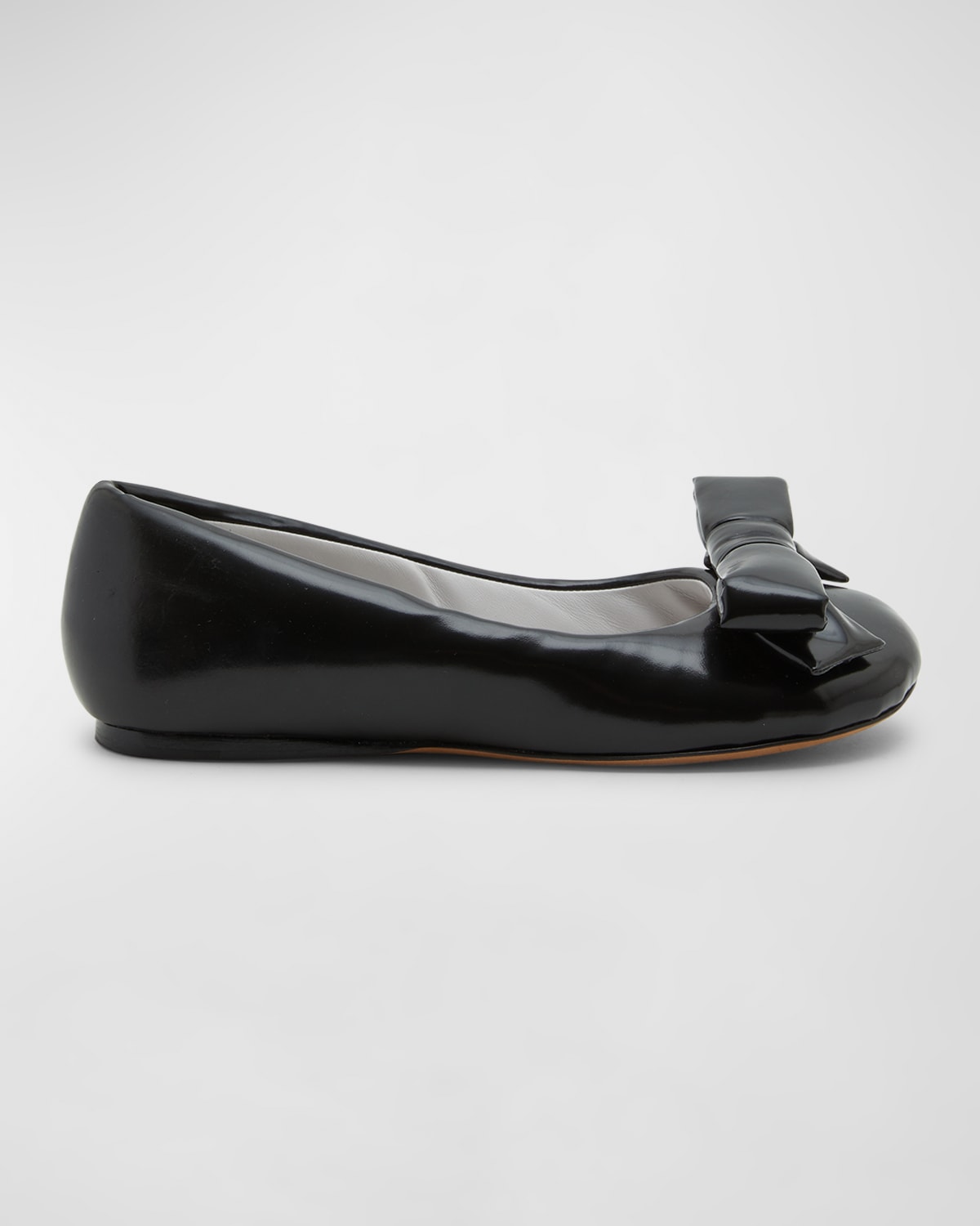 Loewe Puffy Patent Leather Ballerina Flats In 1100 Black