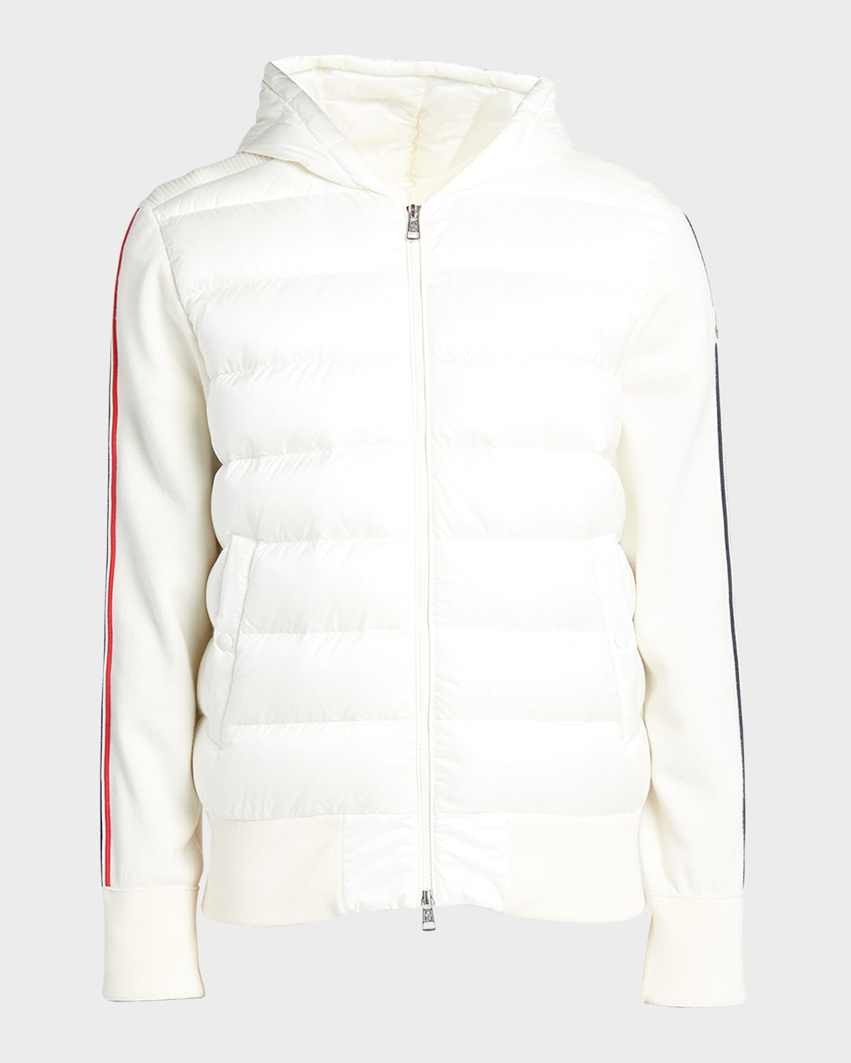 Moncler Down-paneled Wool Jacket In Natural
