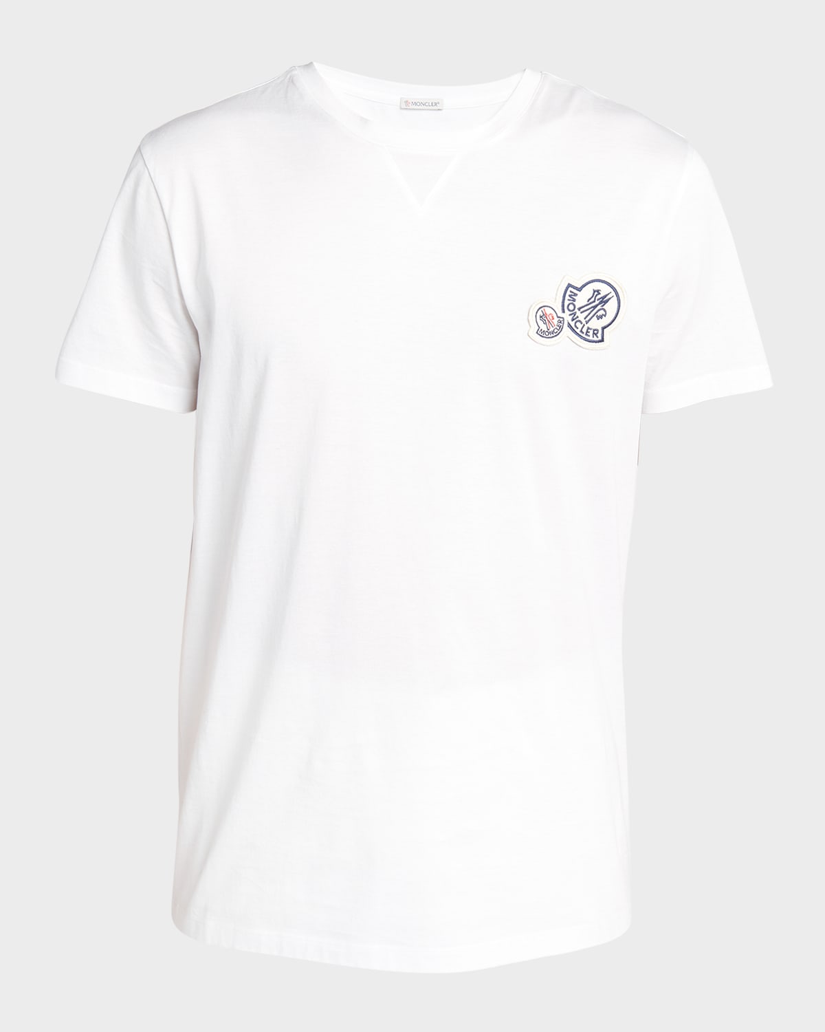 White Double logo cotton-jersey T-shirt, Moncler