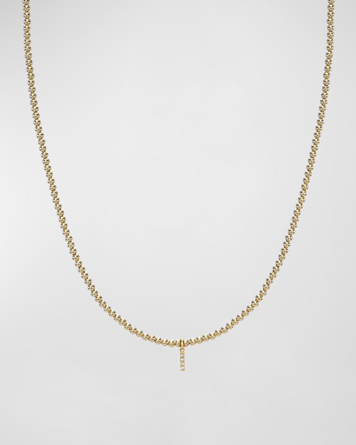Zoe Lev Jewelry 14k Gold Mini Diamond Initial Bead Necklace