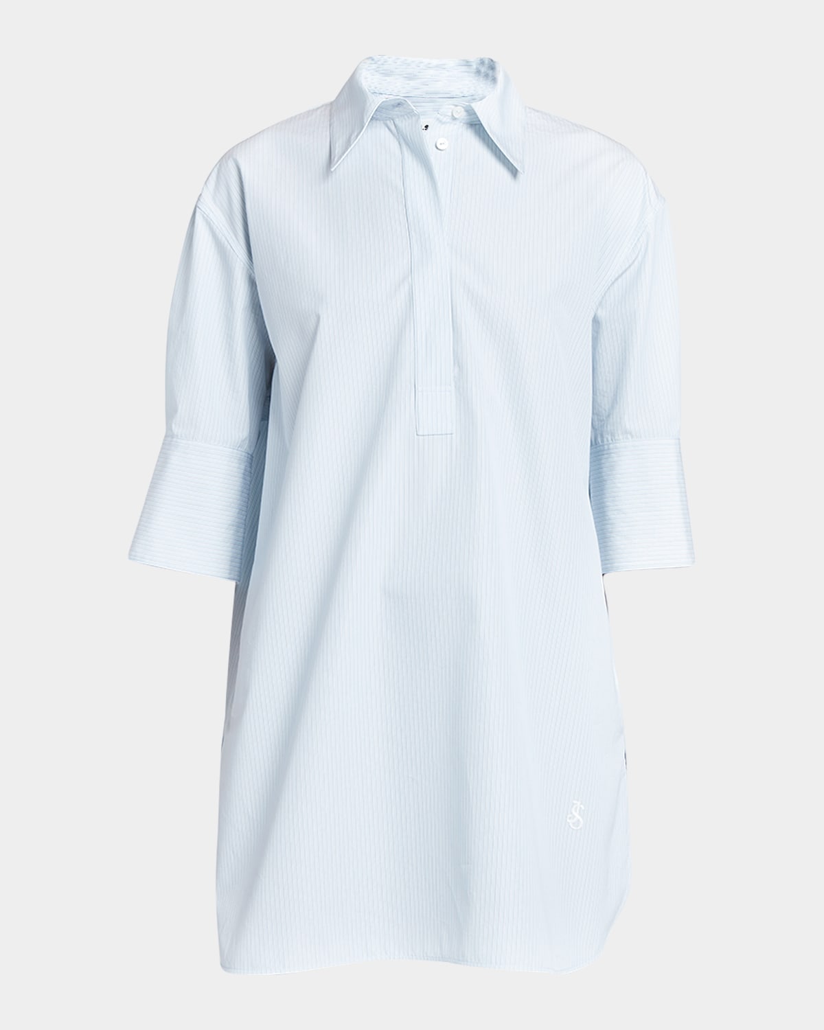 Jil Sander Friday Collared Relaxed Silhouette In Blue Fly C