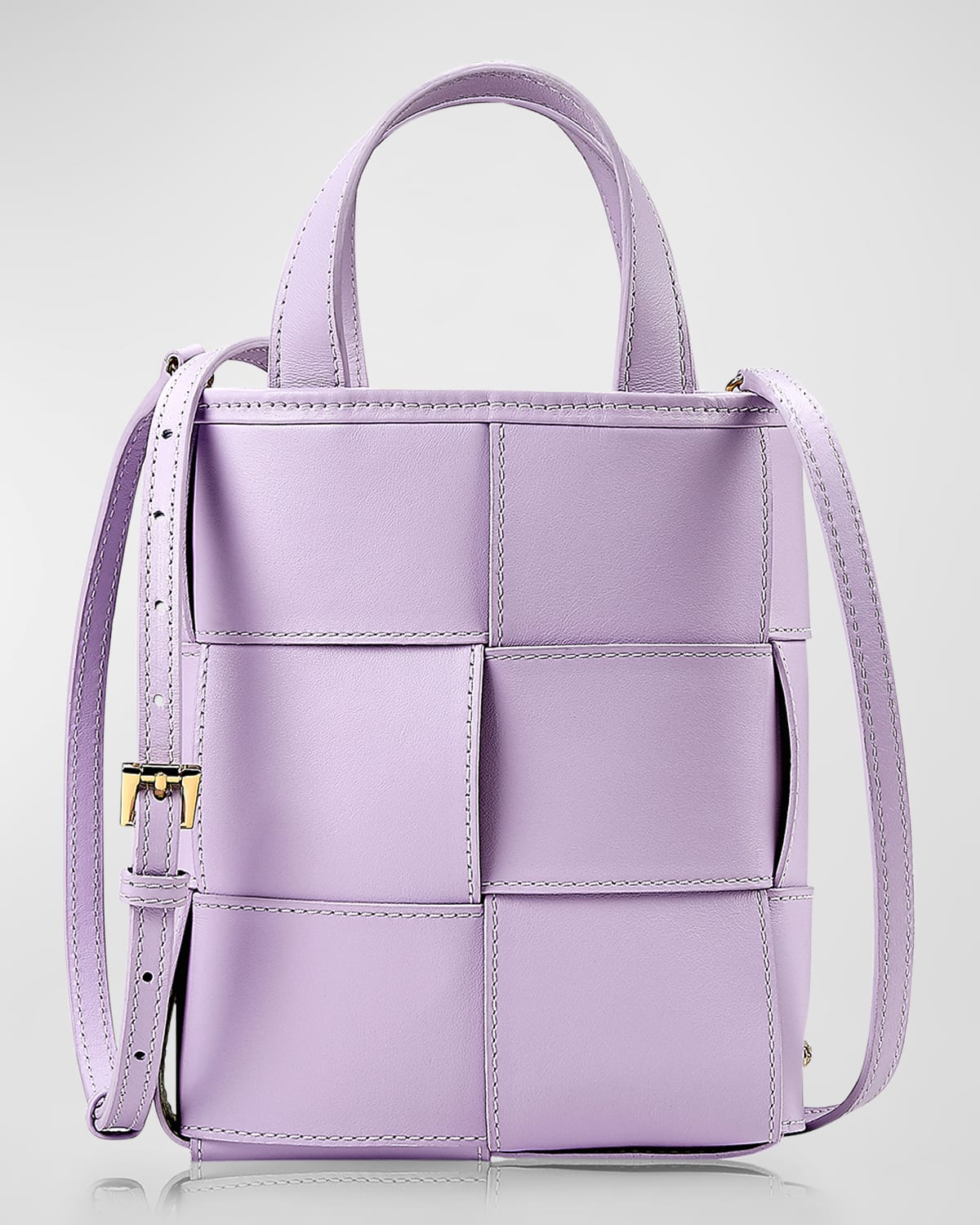 Gigi New York Chloe Mini Woven Shopper Top-handle Bag In Lilac
