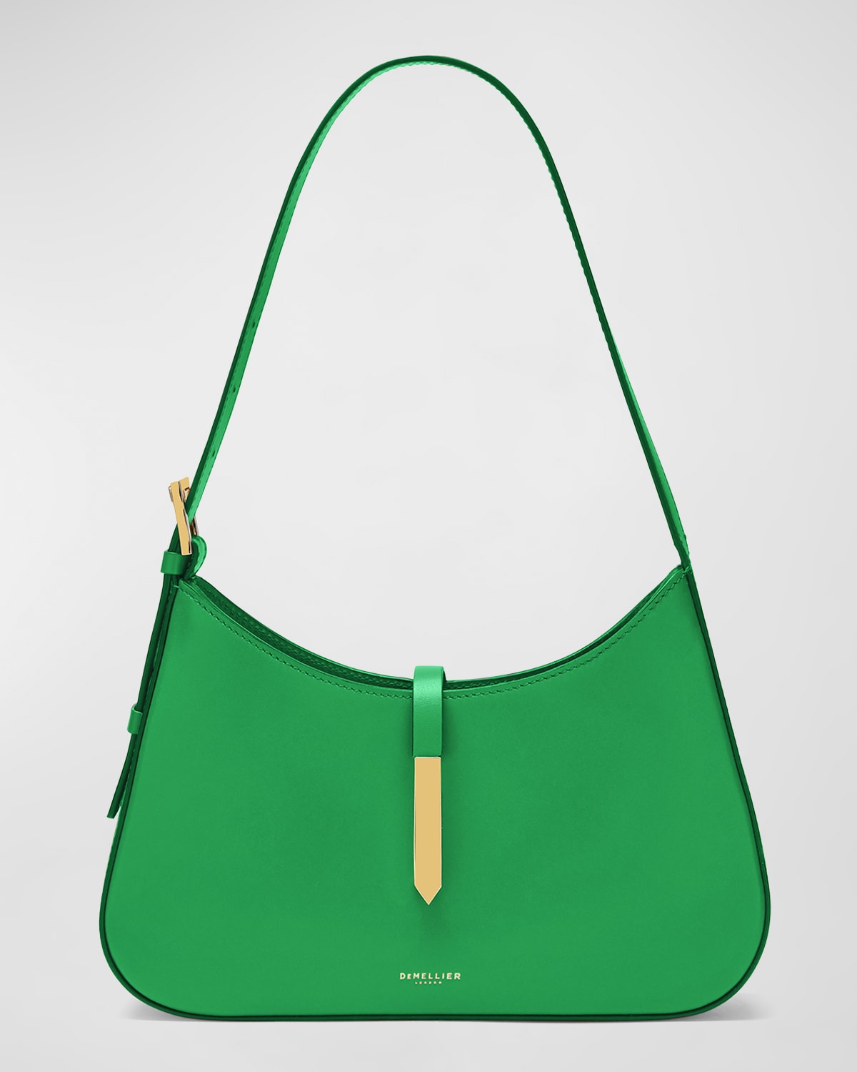Demellier Tokyo Leather Shoulder Bag In Emerald Green Smo