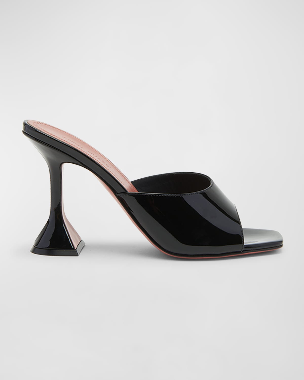 Shop Amina Muaddi Lupita Patent Mule Sandals In Black