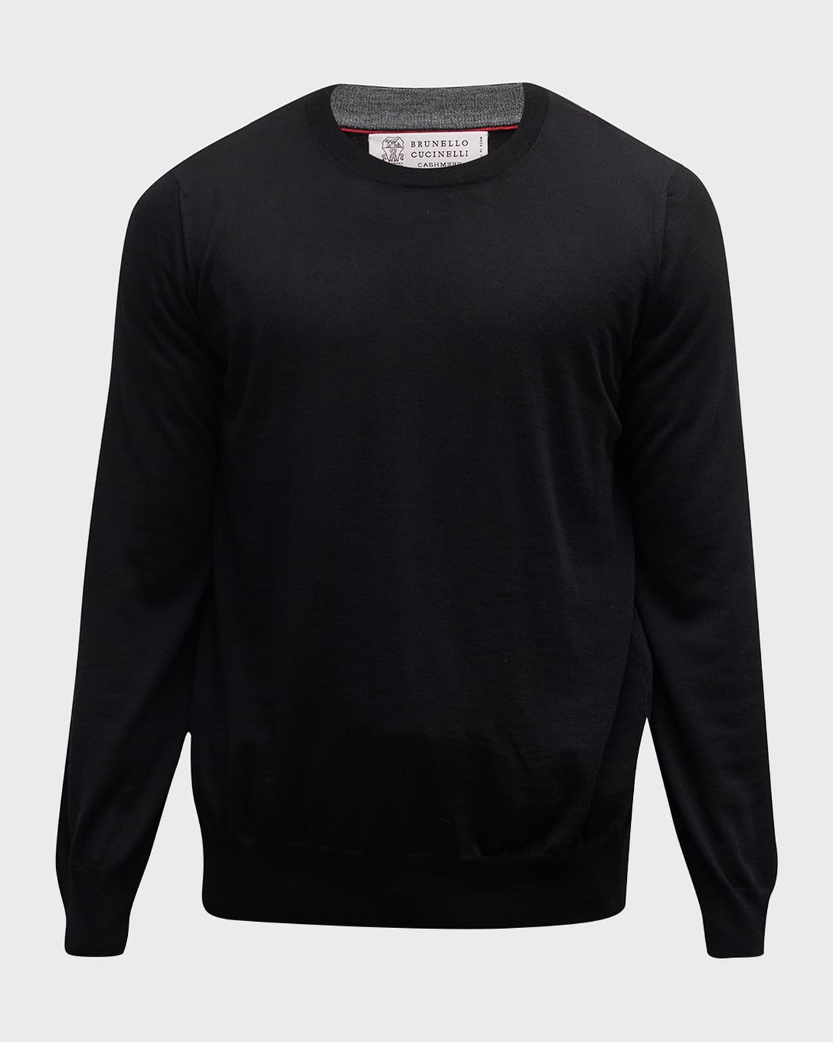 Brunello Cucinelli Men's Wool-cashmere Crewneck Sweater In Black