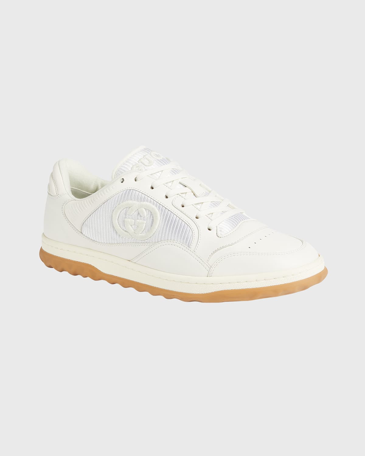 Shop Gucci Men's Mac80 Gg Low Top Sneakers In Off White