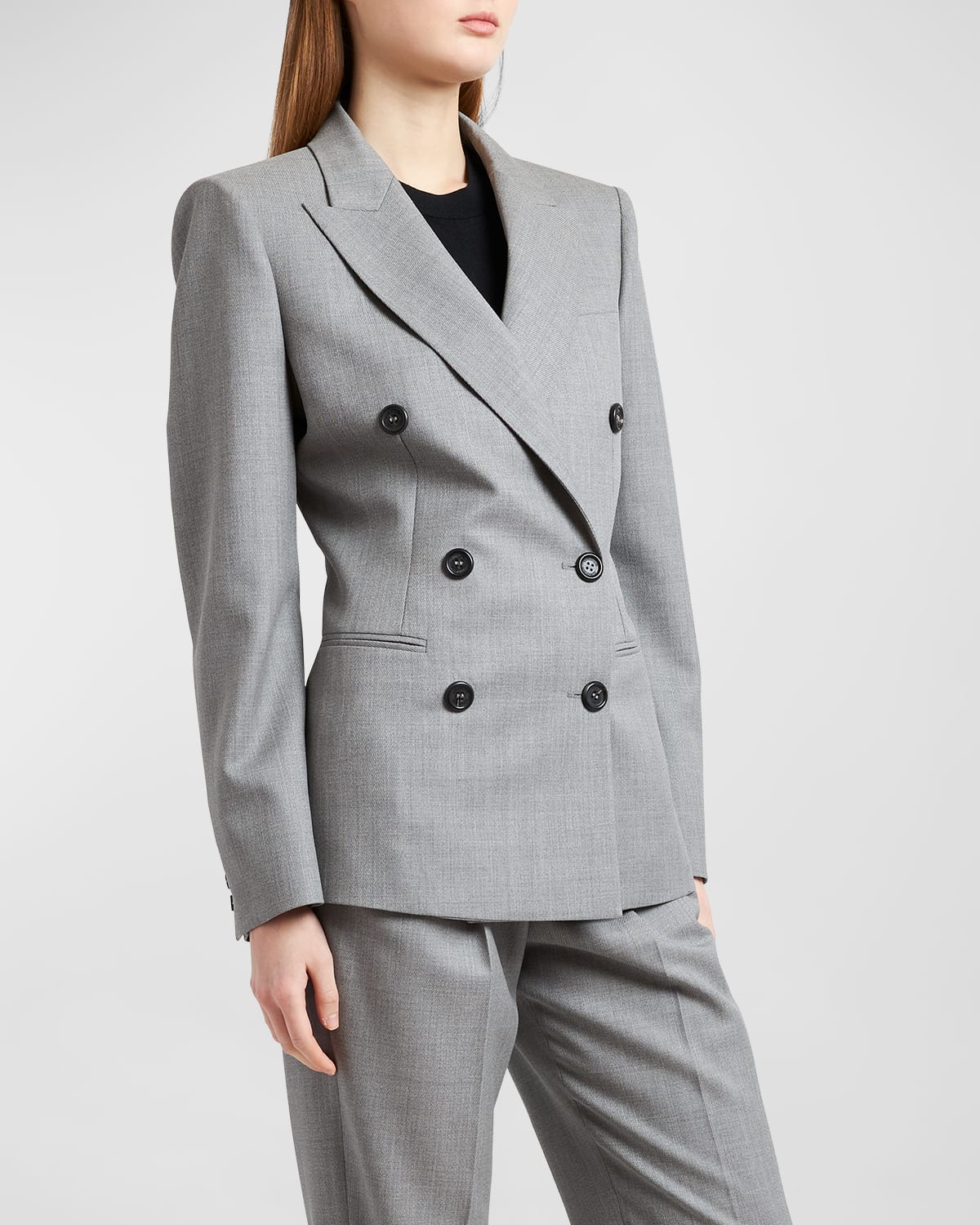 Armarium Sophisticated Double-breasted Wool Jacket For Fall/winter 2024 In Grey