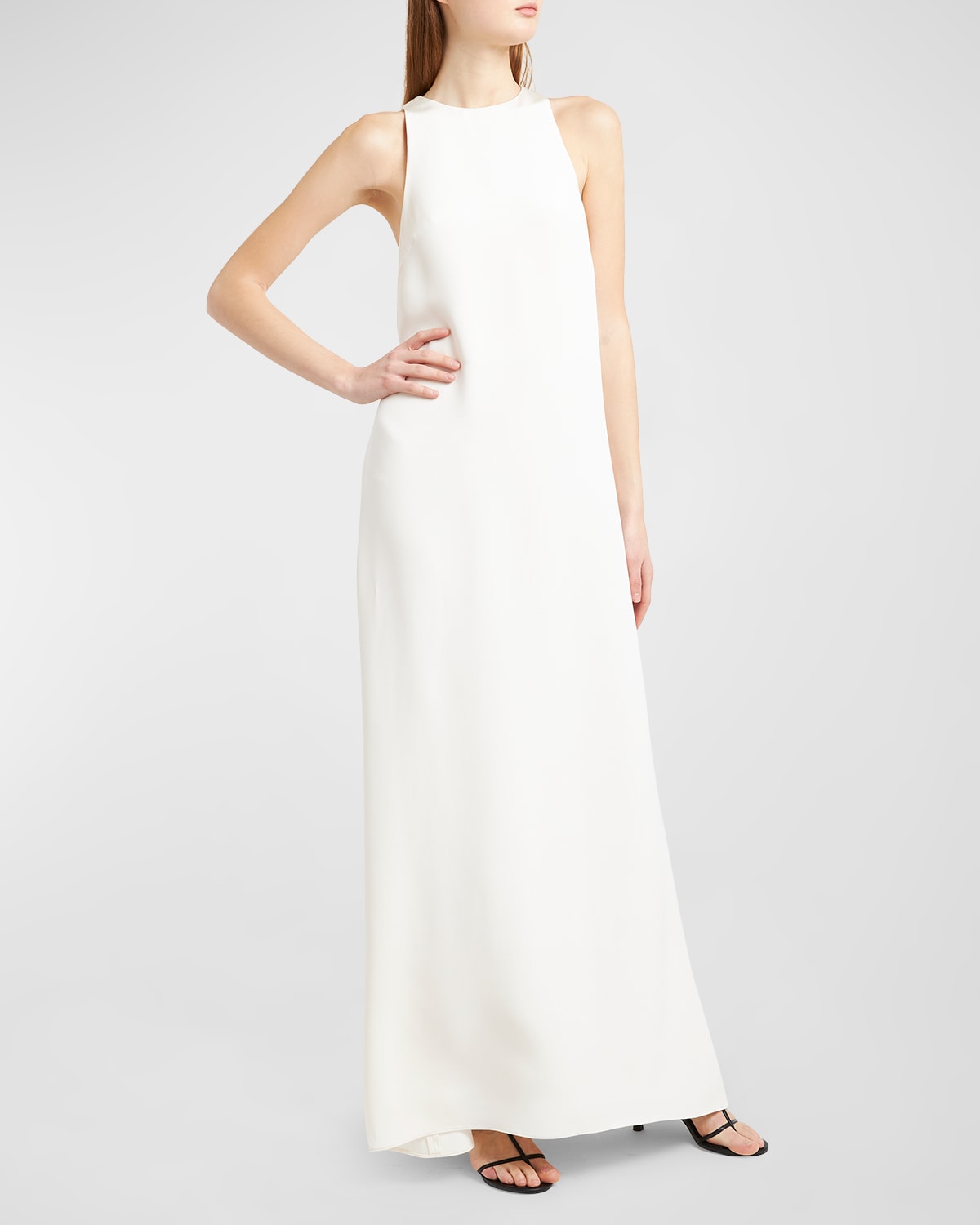Armarium Gigi High-neck Maxi Dress In Off-white