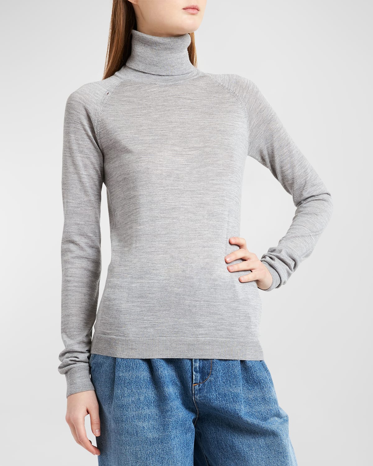 Shop Armarium Vas Cashmere-blend Turtleneck Sweater In Grey