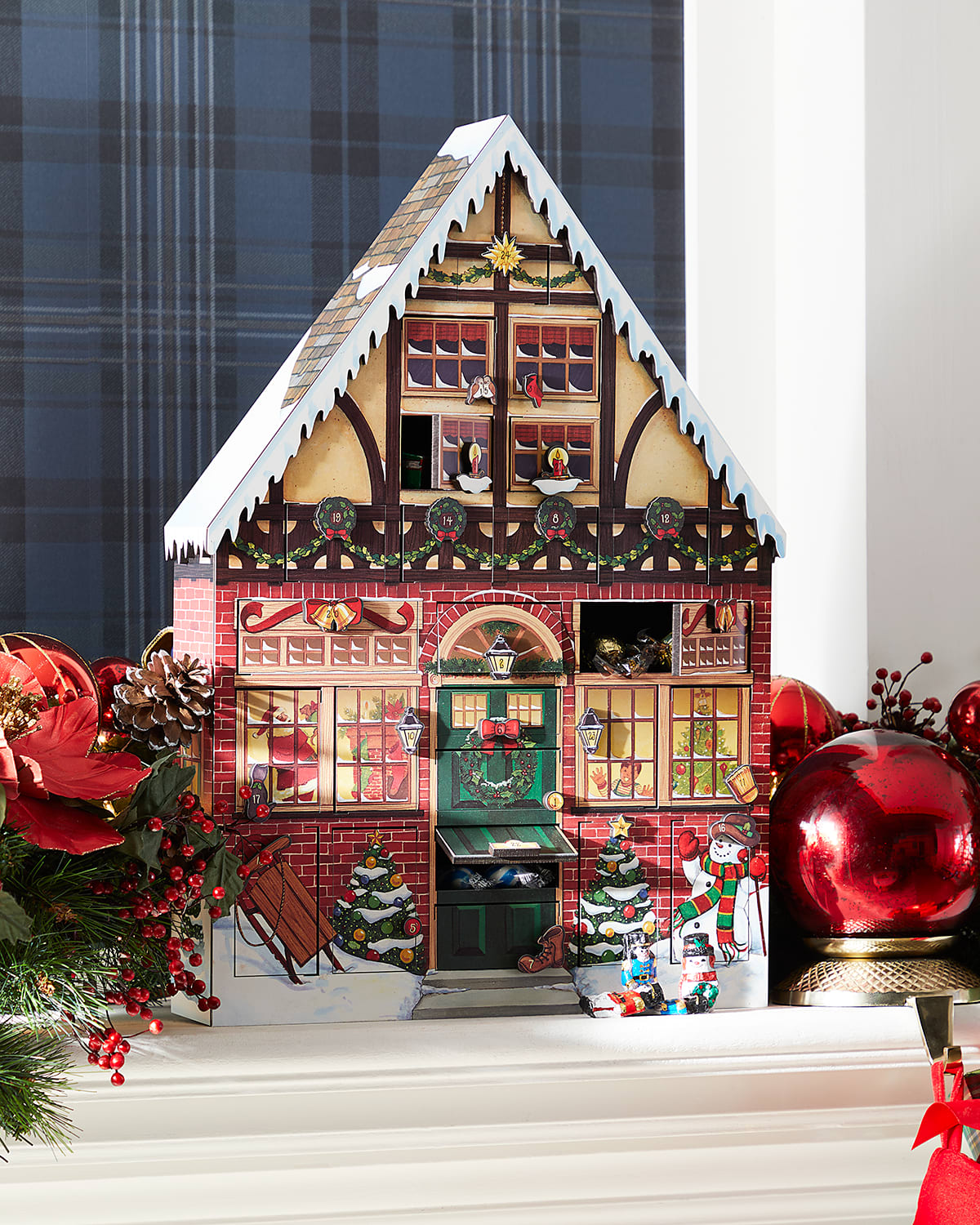 Byers' Choice House Christmas Advent Calendar In Multi