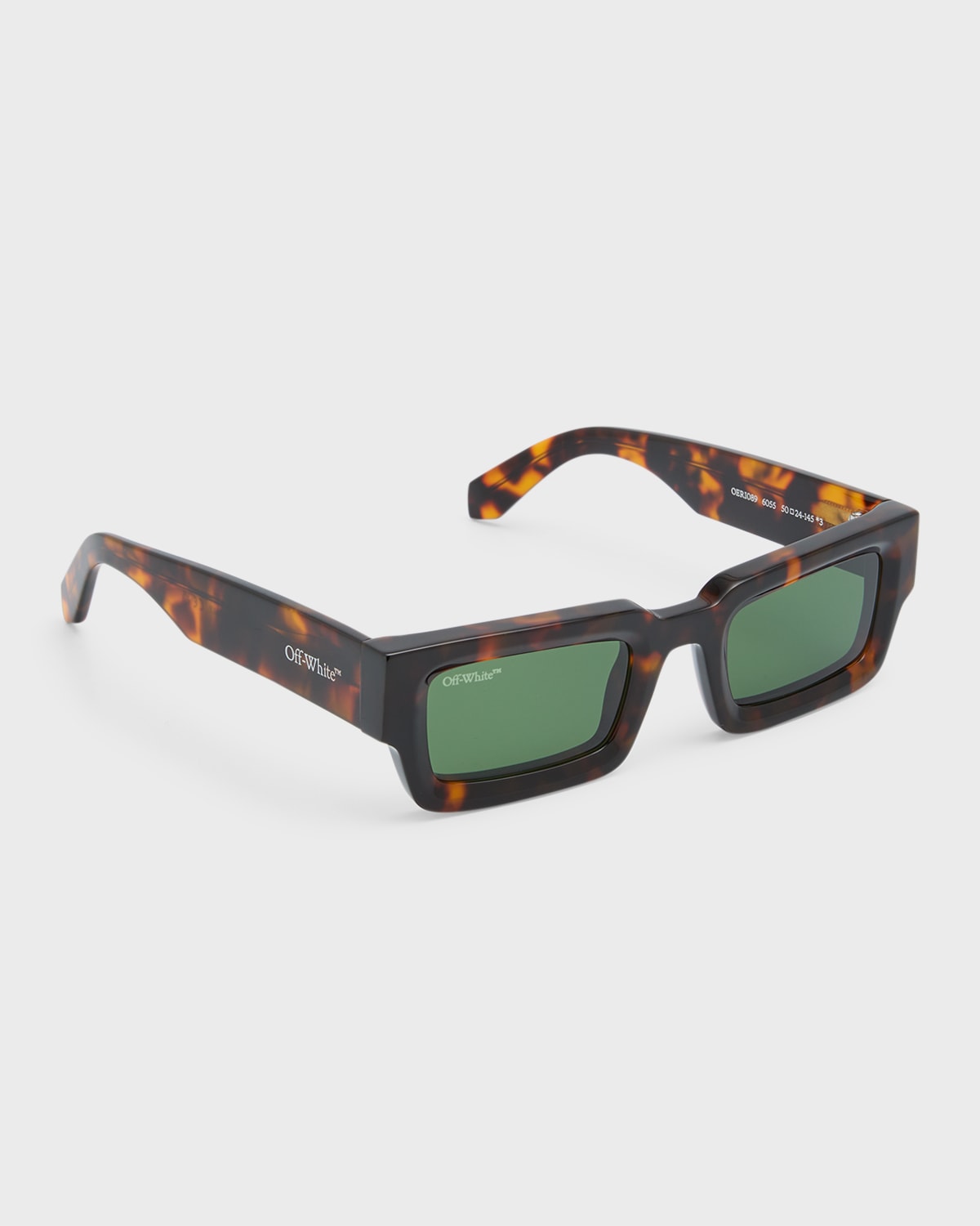 Off-white Lecce Acetate Rectangle Sunglasses In Havana