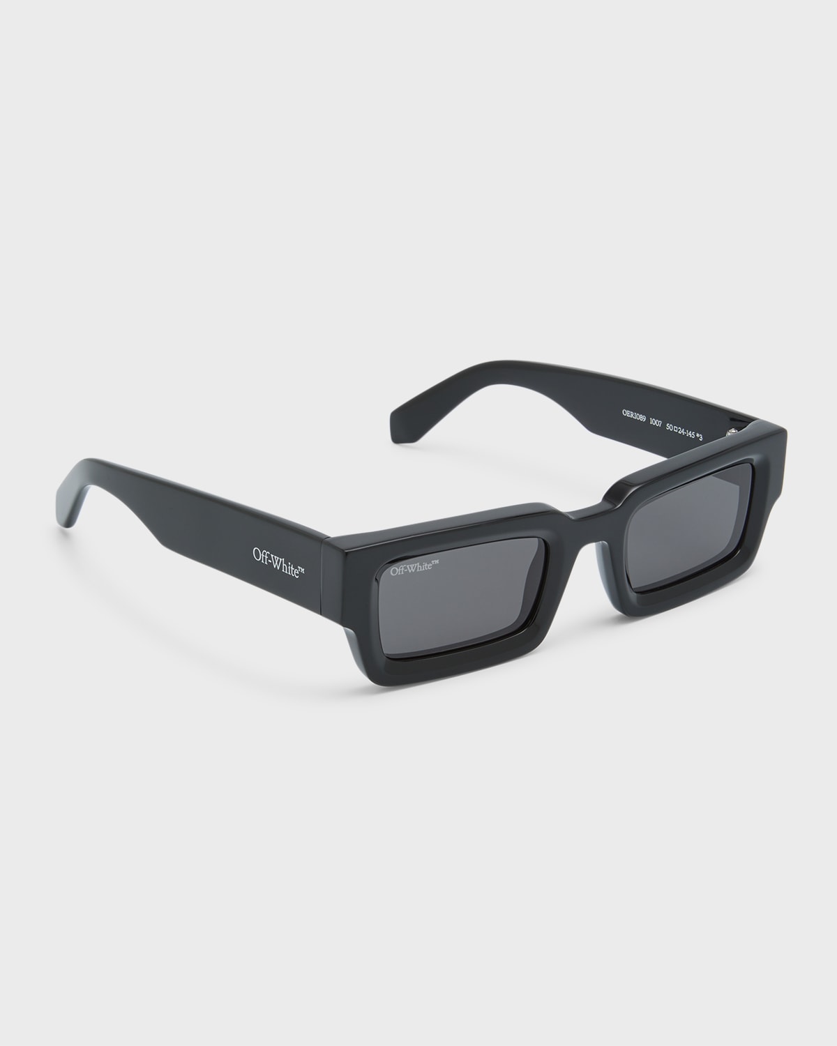Off-white Lecce Acetate Rectangle Sunglasses In Black