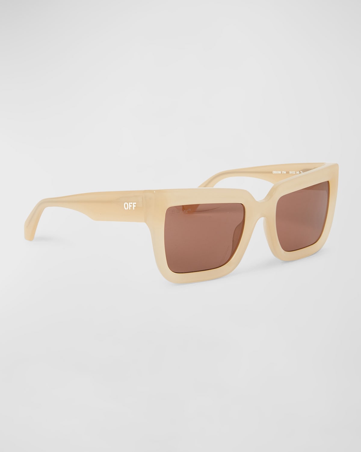 Off-white Firenze Logo Acetate Butterfly Sunglasses In Sand Brown