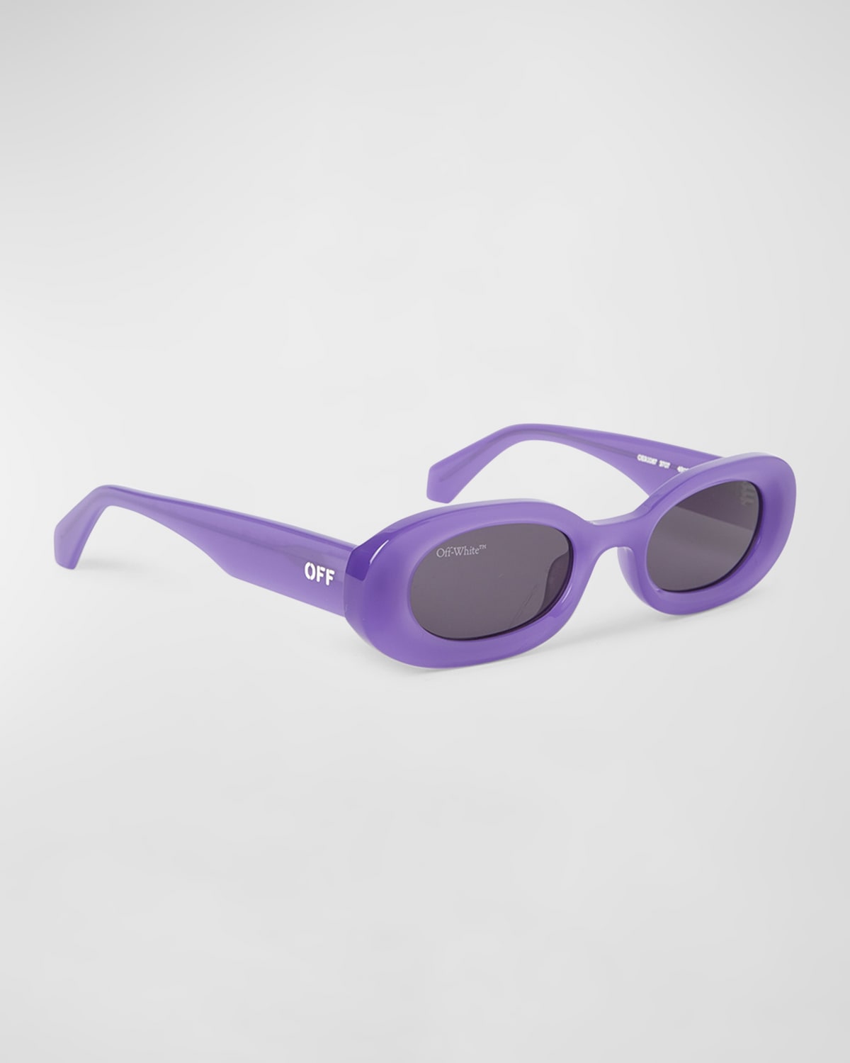 Off-white Amalfi Beveled Acetate Oval Sunglasses In Purple