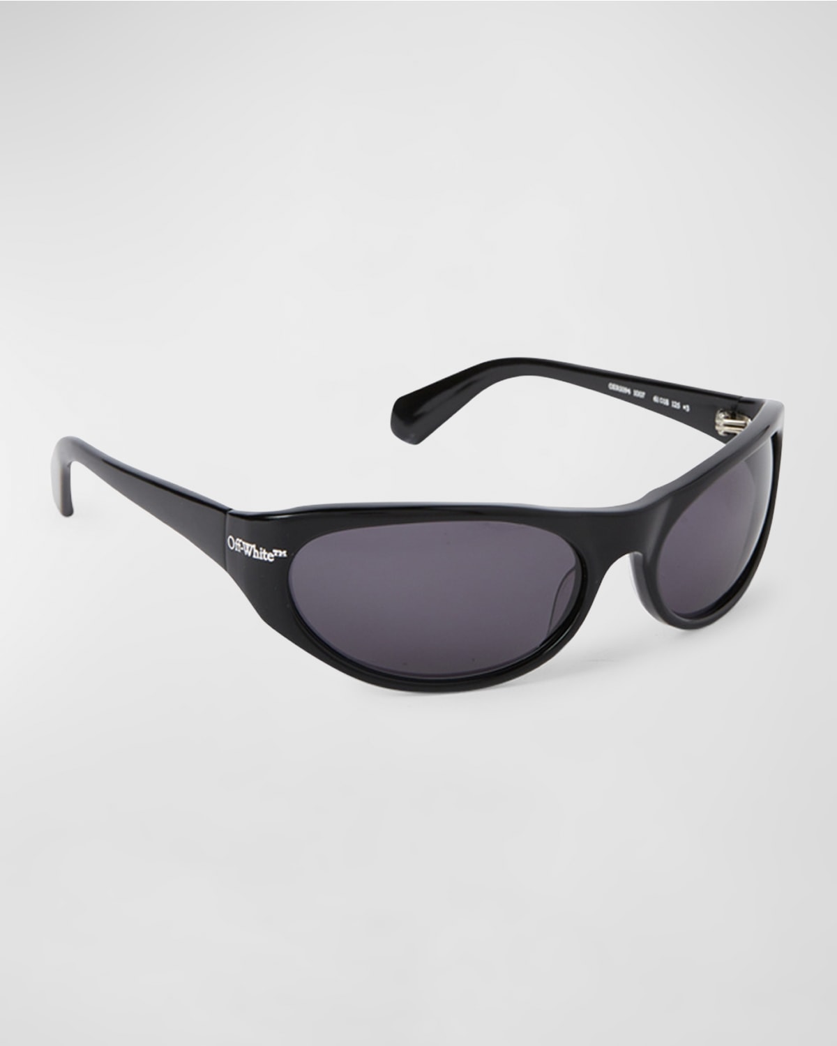 Shop Off-white Napoli Logo Acetate Wrap Sunglasses In Black