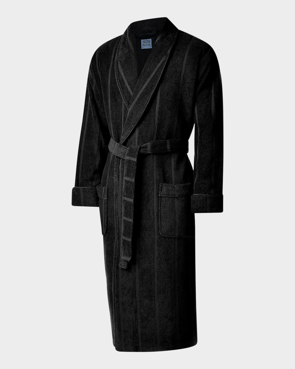 Majestic Men's Ultra Lux Jacquard Shawl Dressing Gown In Black